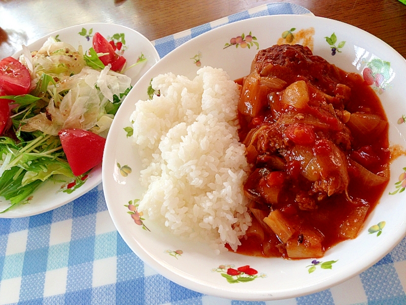 愛情たっぷり❤︎煮込みハンバーグ