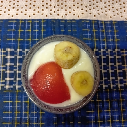 今日のヨーグルト♡バナナ&みかん