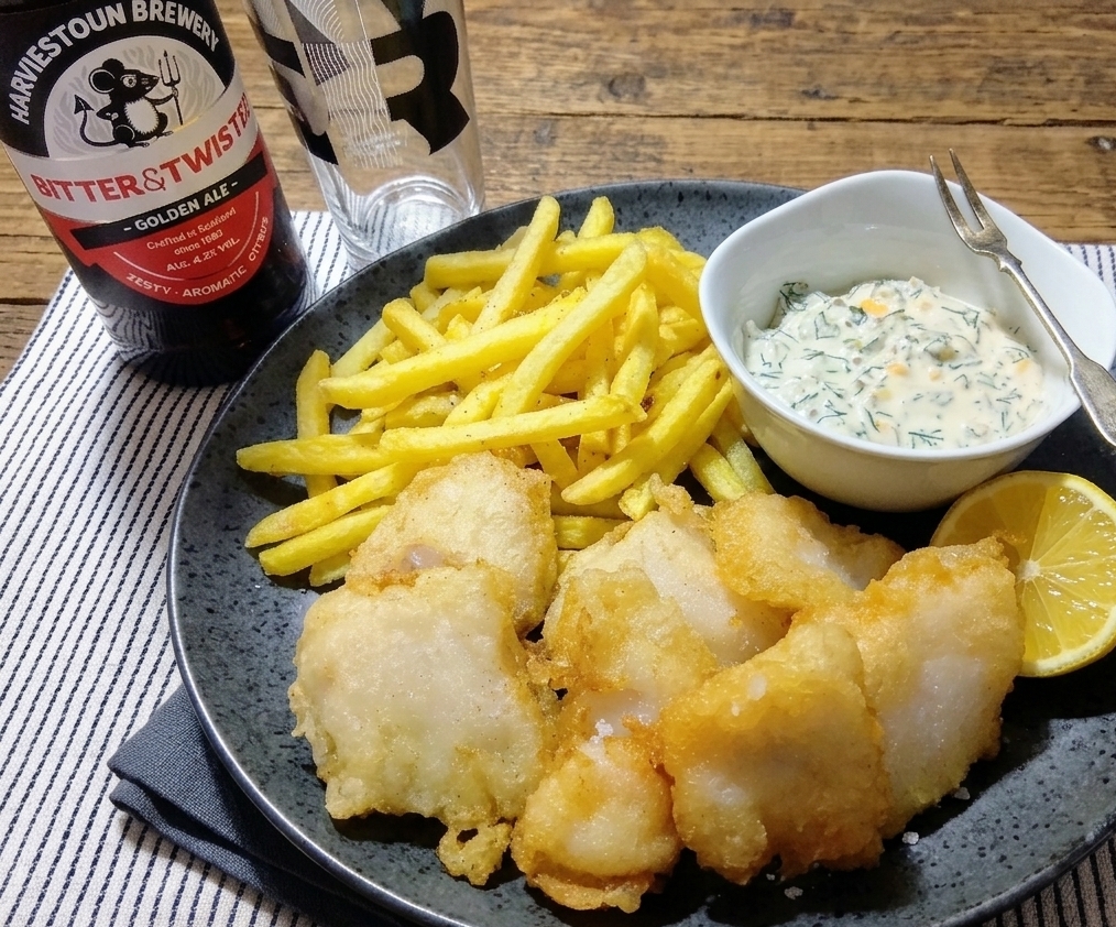 クリーンオリーブタルタルのフィッシュ＆チップス