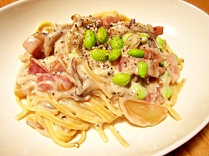 絶品 枝豆とキノコのクリームパスタ レシピ 作り方 By Happy Time 楽天レシピ 絶品 枝豆とキノコのクリームパスタ レシピ 作り方 By Happy Time 楽天レシピ