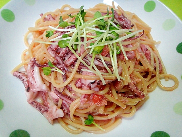 イカげそと明太子のパスタ