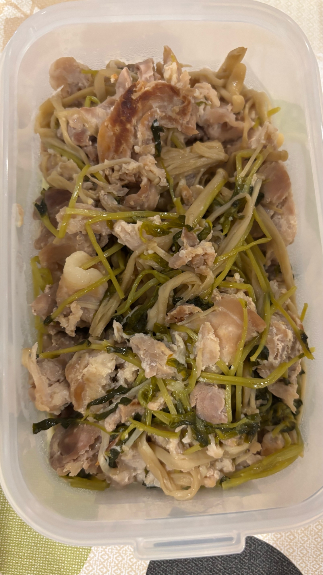 圧力鍋☆豆苗とえのきの塩豚炒め