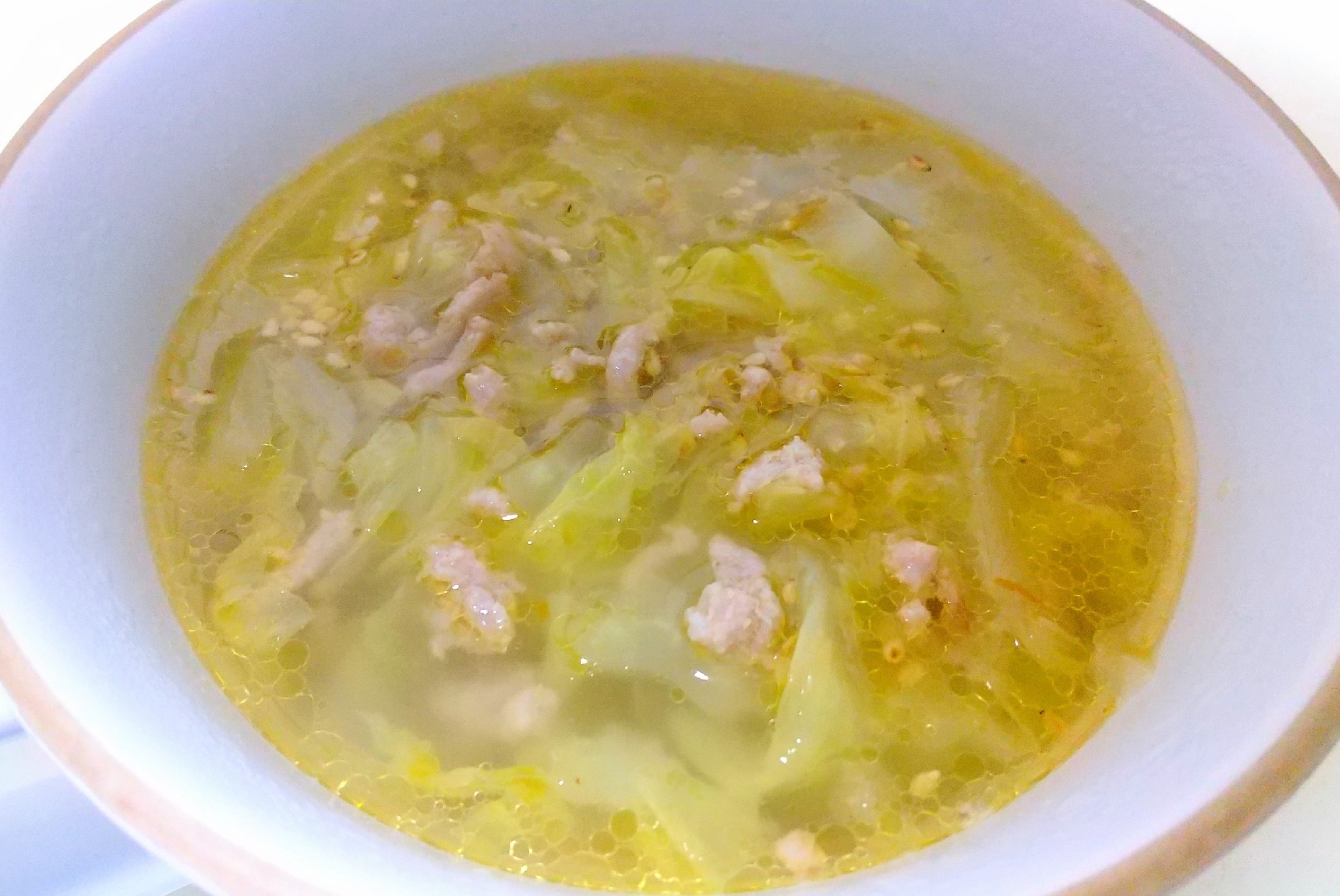 豚ひき肉白菜の中華スープ