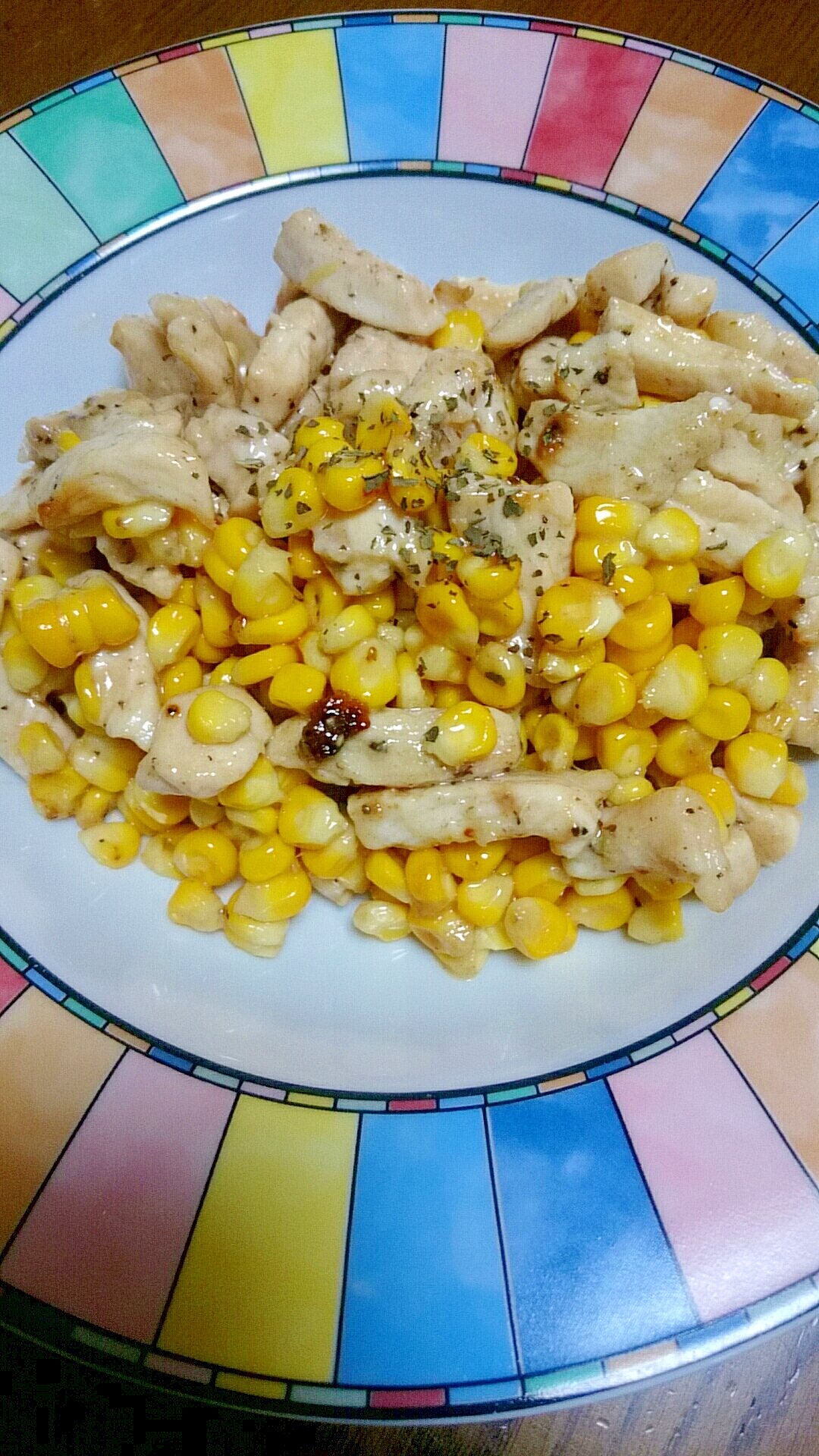 とうもろこしと鶏ムネ肉のマヨ炒め