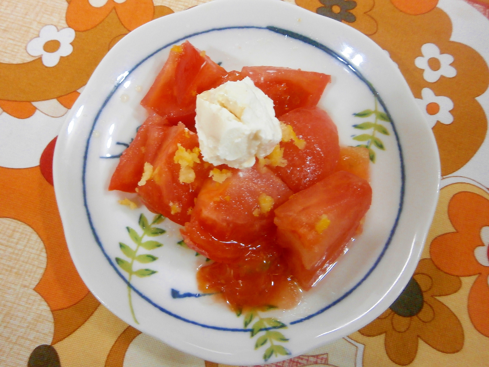 クリームチーズとトマトの柚子風味サラダ