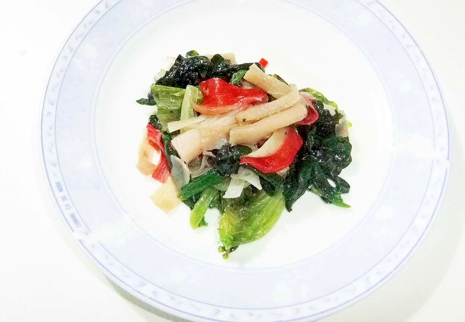 カニカマとほうれん草のソテー