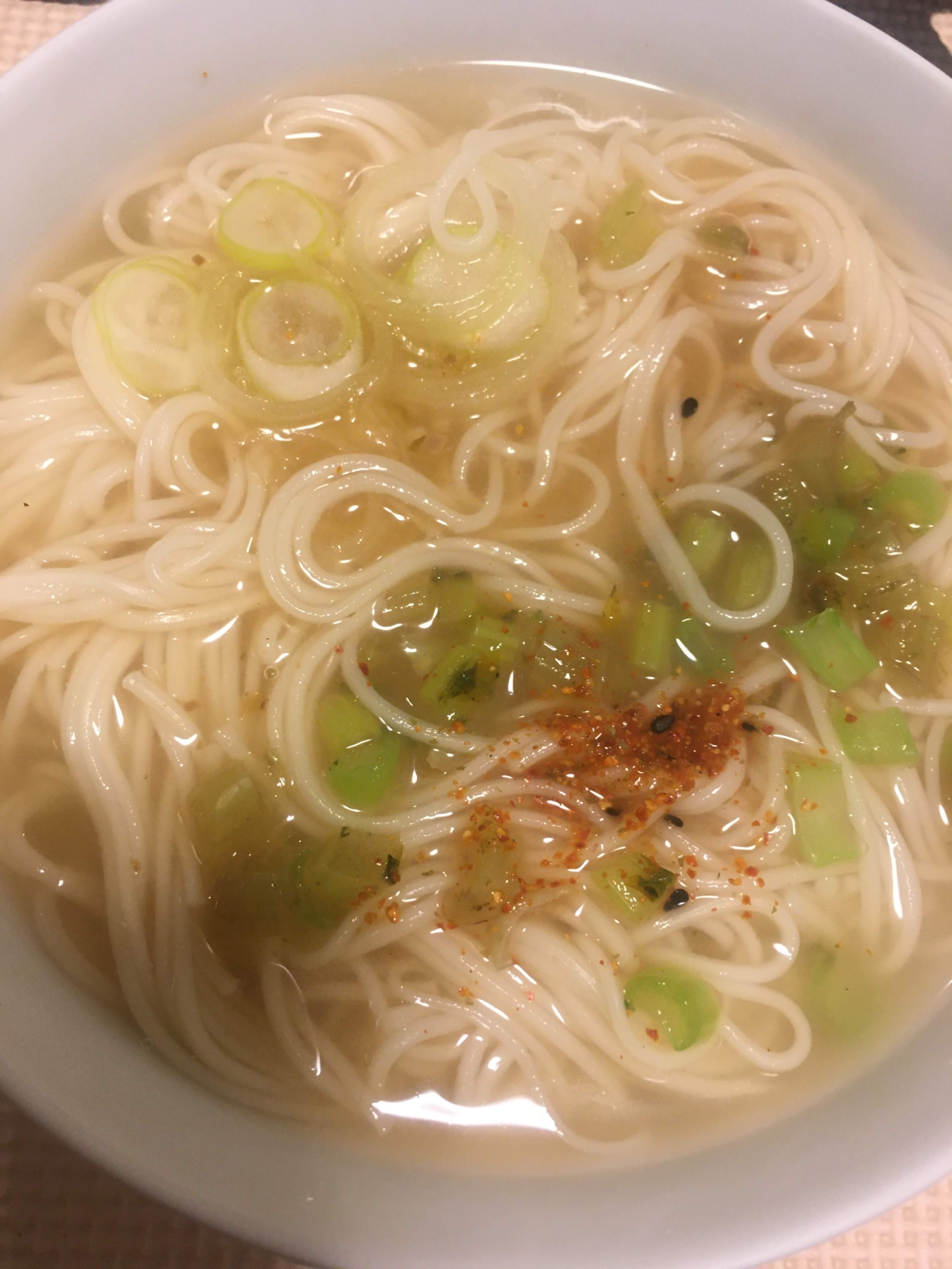 大根の葉の、韓国風にゅうめん