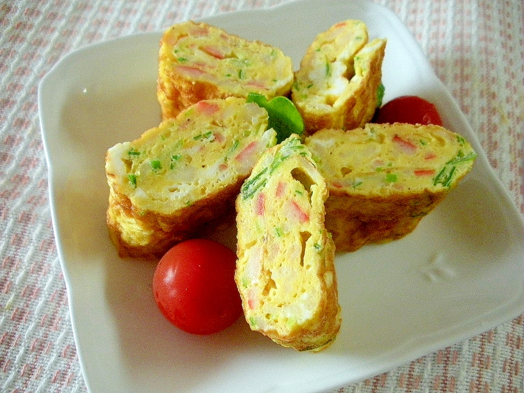 ☆カニカマとねぎの卵焼き☆