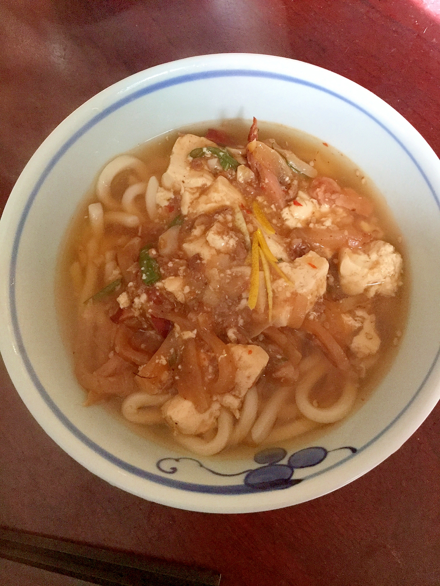 麻婆豆腐うどん【残り物アレンジ！】