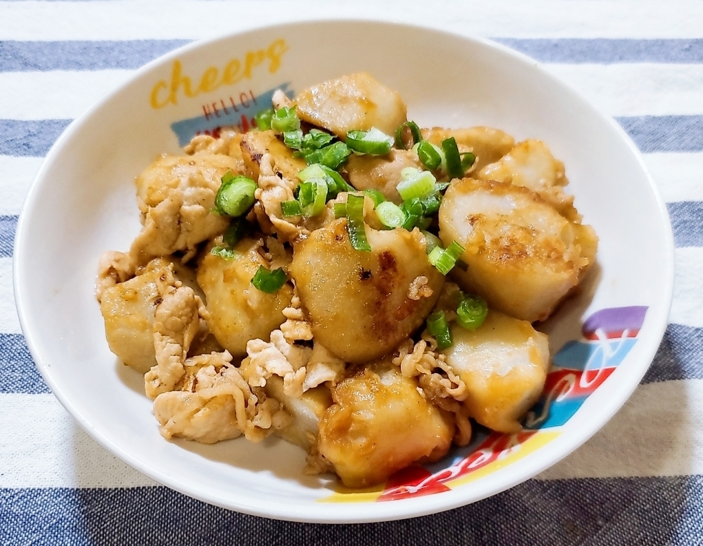 里芋と豚肉の炒め物