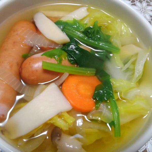 キャベツ ほうれん草 ウインナーのコンソメスープ レシピ 作り方 By あやめぇ レポ返してます 楽天レシピ キャベツ ほうれん草 ウインナーのコンソメスープ レシピ 作り方 By あやめぇ レポ返してます 楽天レシピ