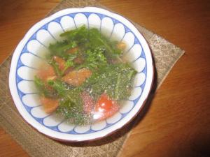 にっこりトマト菜の花スープ
