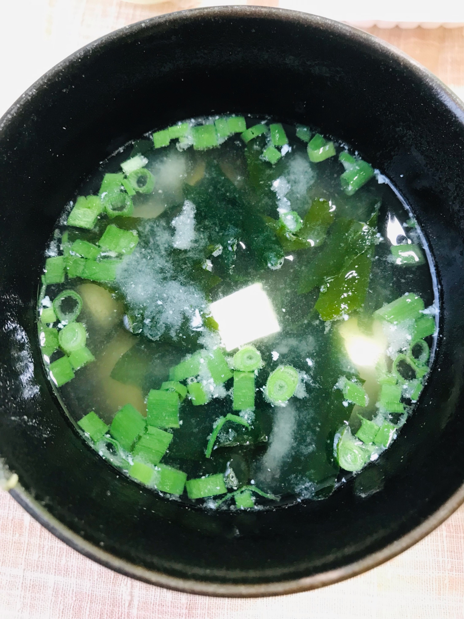 お茶碗で作る⭐豆腐の味噌汁