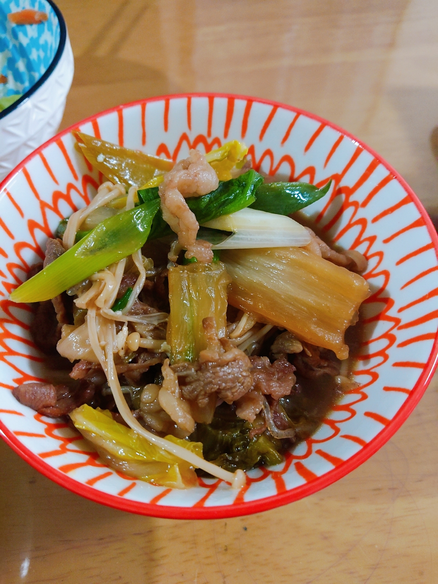 唐揚げのタレで炒め煮