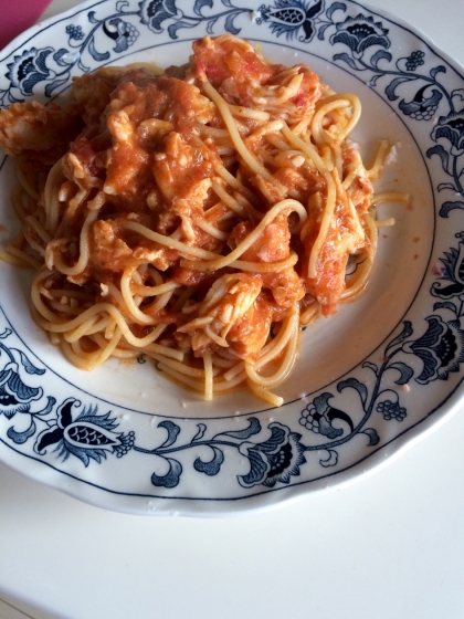 ランチに作りました☆
蟹を入りで心もお腹もリッチな気分を味わえました♪
とても美味しかったです！