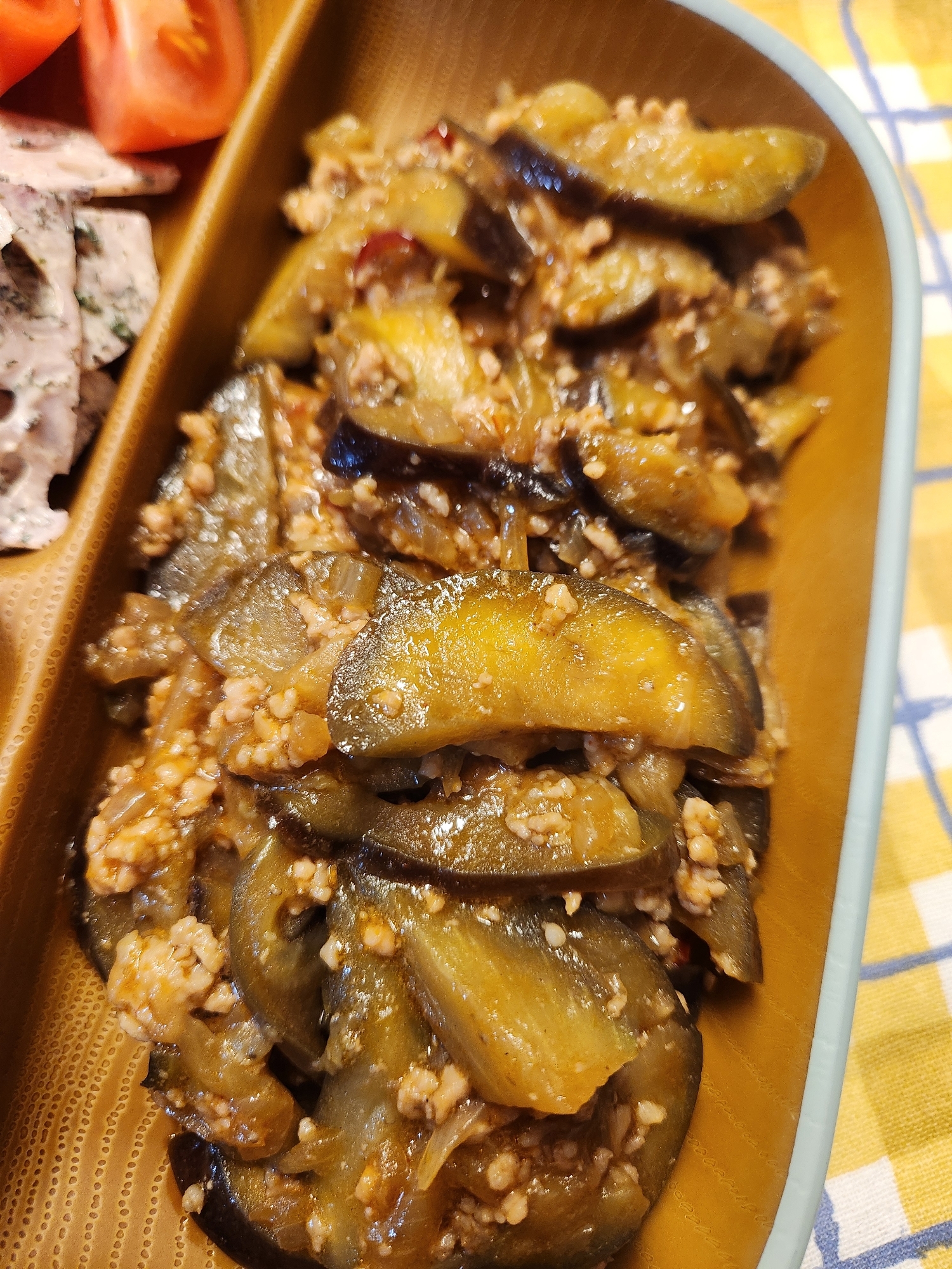 【おかず】ピリ辛 茄子のひき肉炒め