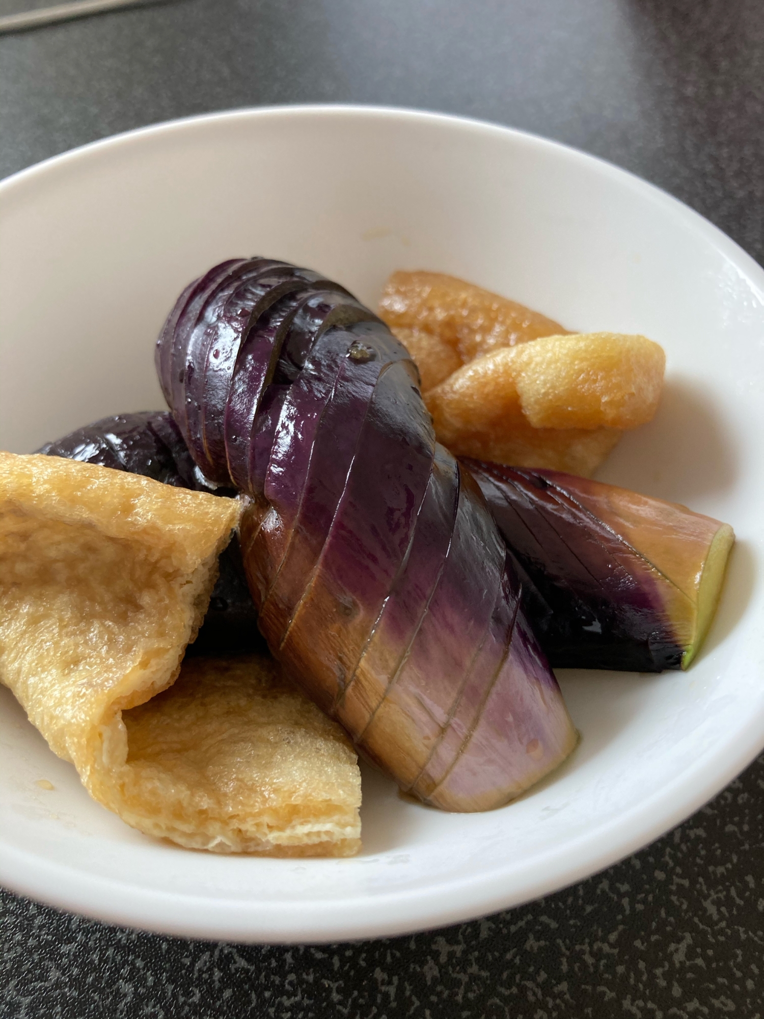 レンジで簡単　ナスと小揚の煮浸し風味