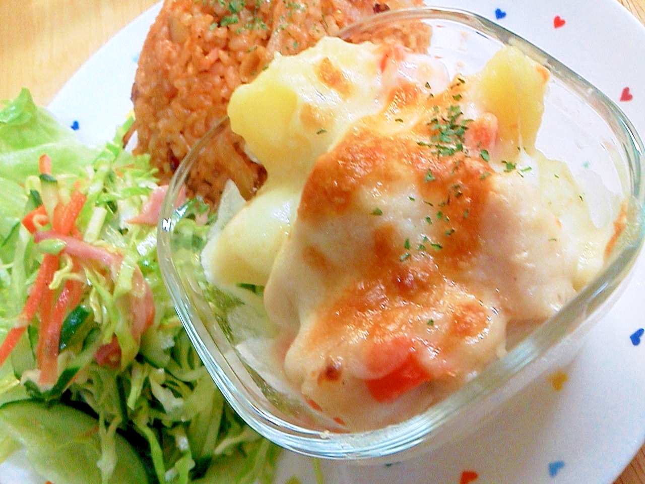 ほくほくジューシー♪チキンと野菜のミルクチーズ焼☆