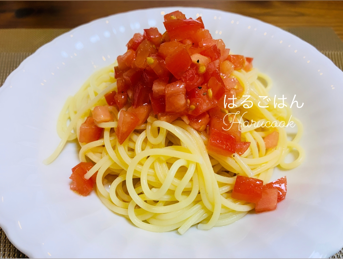 お酢でさっぱり♪トマトの冷製、夏パスタ