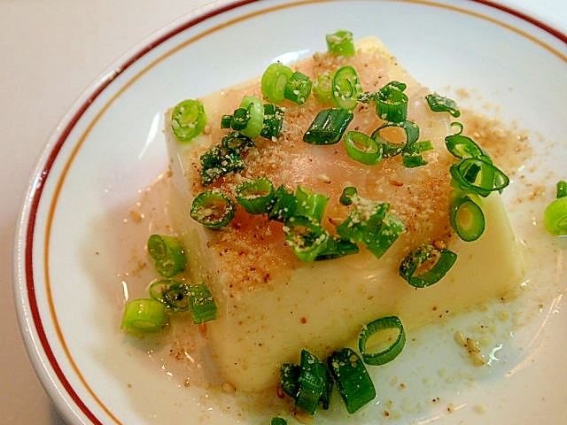 甘酢生姜と葱とすりごまの卵豆腐