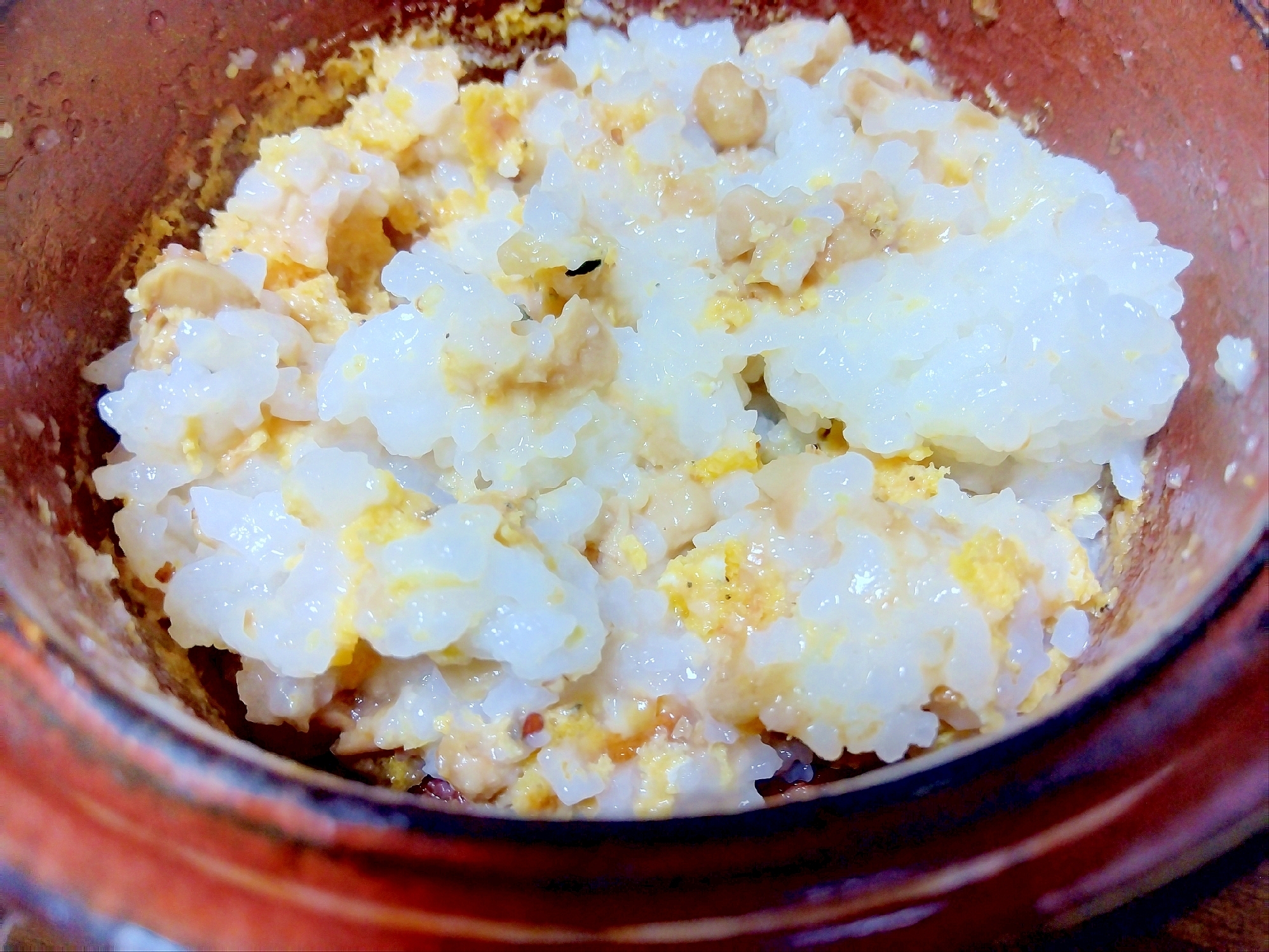 炒めない✿⁠納豆ツナ卵の炒飯風