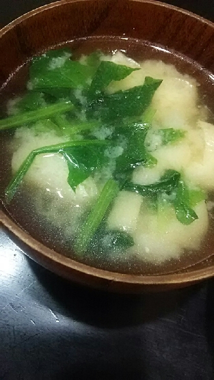 油揚げとほうれん草のお味噌汁