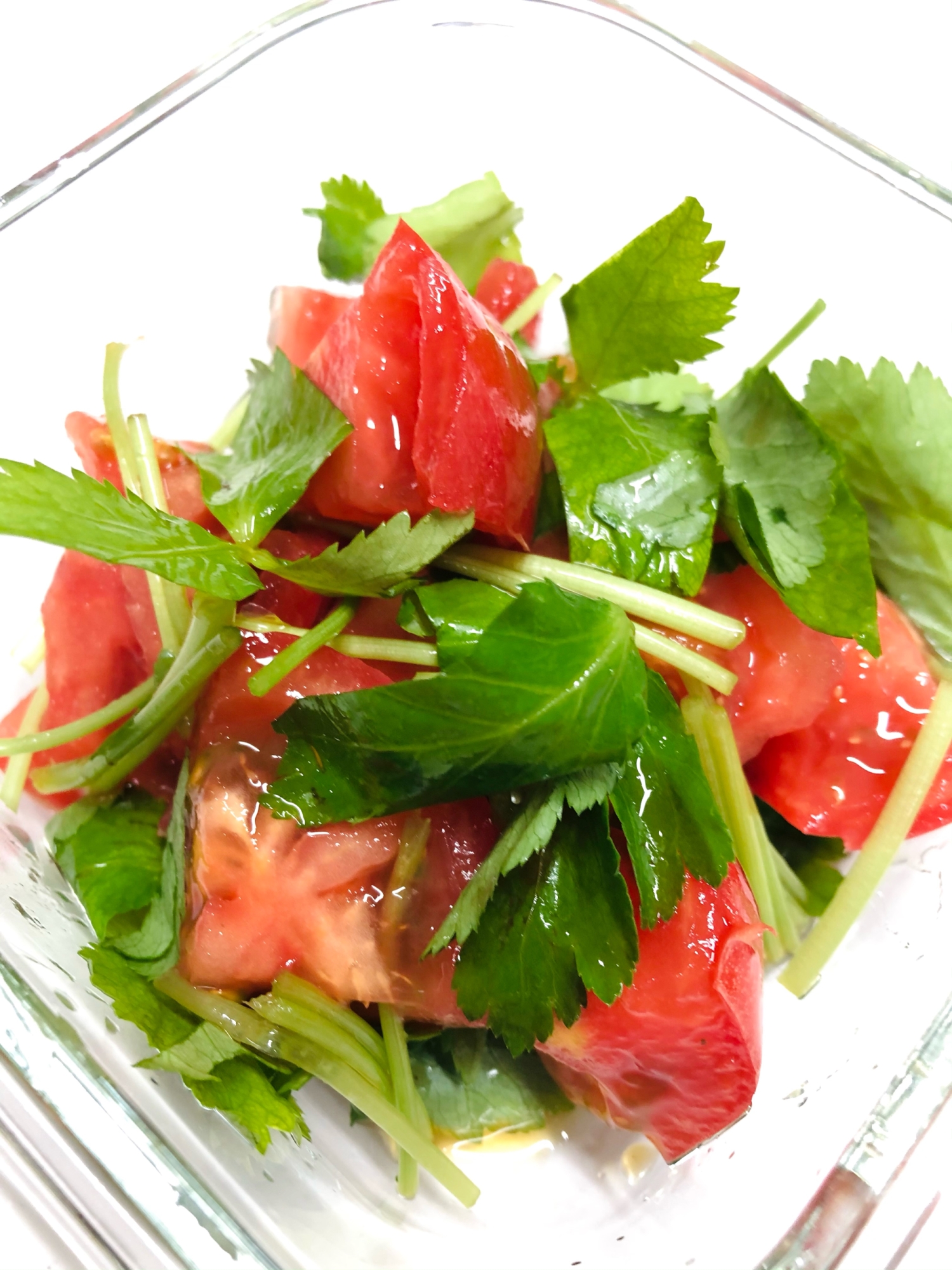 トマトと三つ葉の手間なしサラダ レシピ 作り方 By 1ダイエット料理 楽天レシピ