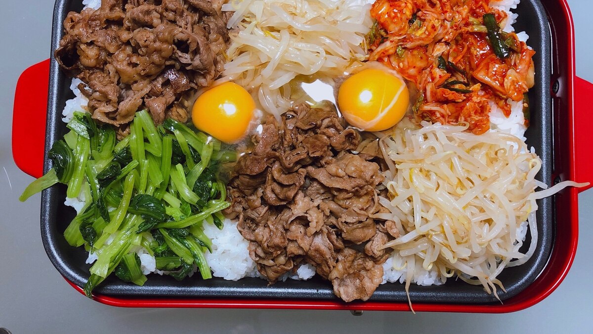 ホットプレートで熱々石焼き風ビビンバ レシピ 作り方 By かけかね 楽天レシピ ホットプレートで熱々石焼き風ビビンバ レシピ 作り方 By かけかね 楽天レシピ