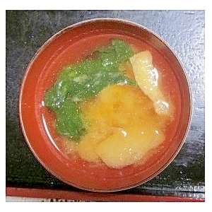 ほうれん草と油揚げの冷やし味噌汁