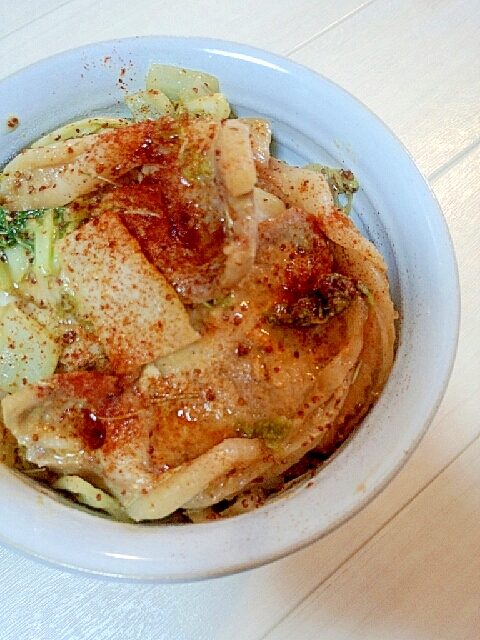 豚肉と白菜の味噌マスタード丼