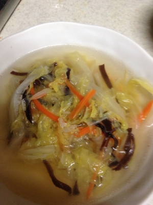 生姜入り白菜スープ