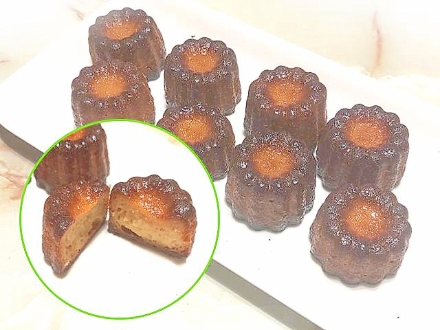 ダイソーのカヌレ型で!外バリっ!中モチっ!のカヌレ