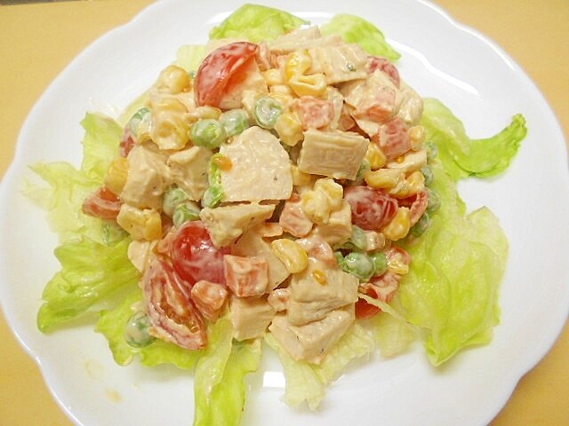 簡単 チキンサラダとミックスベジタブルのサラダ レシピ 作り方 By アルプスの乙女 楽天レシピ