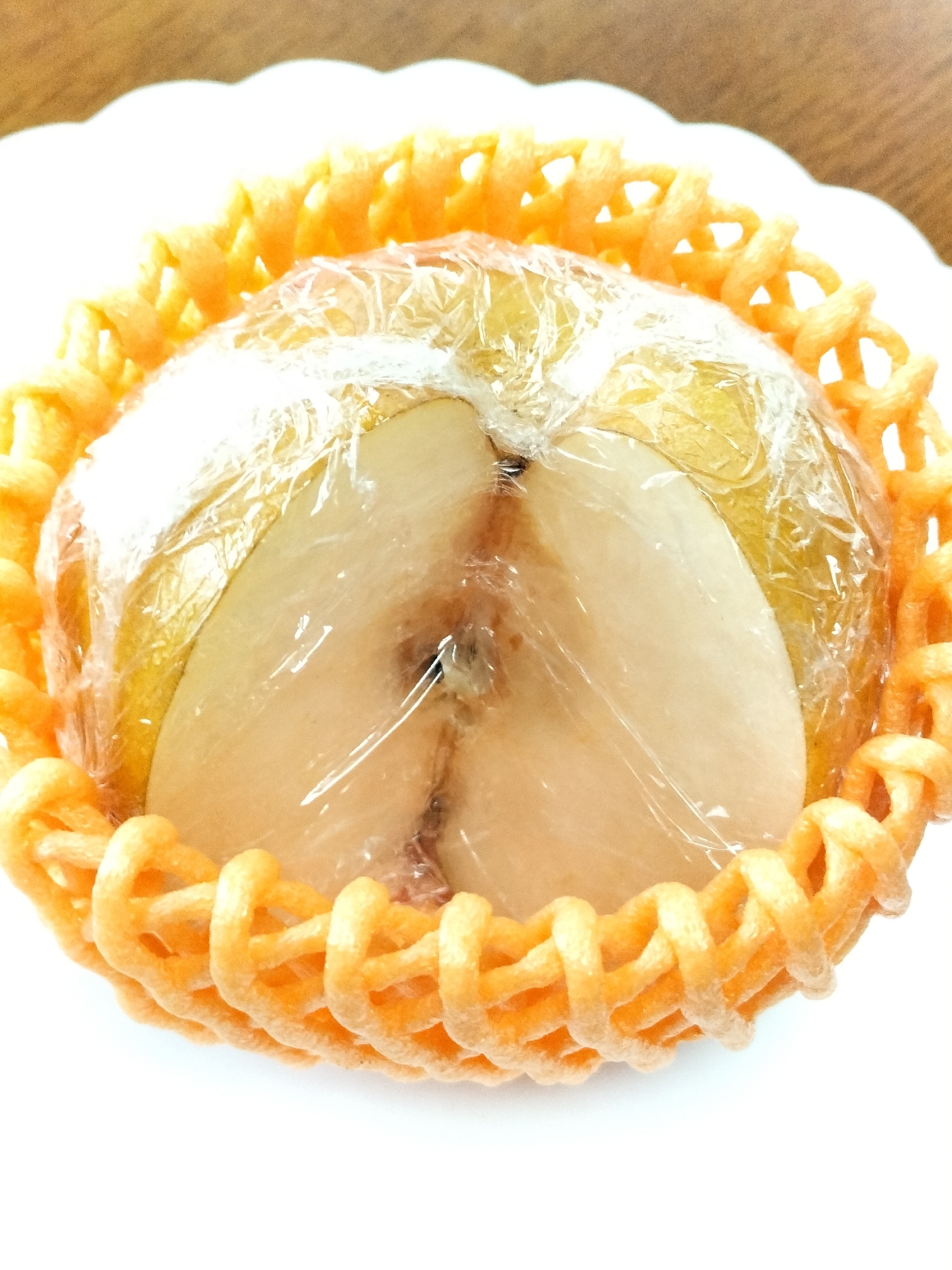 使い残しの梨◆冷蔵保存の方法です〜♪
