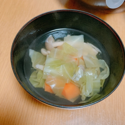 簡単美味☆キャベツとキノコのコンソメスープ☆