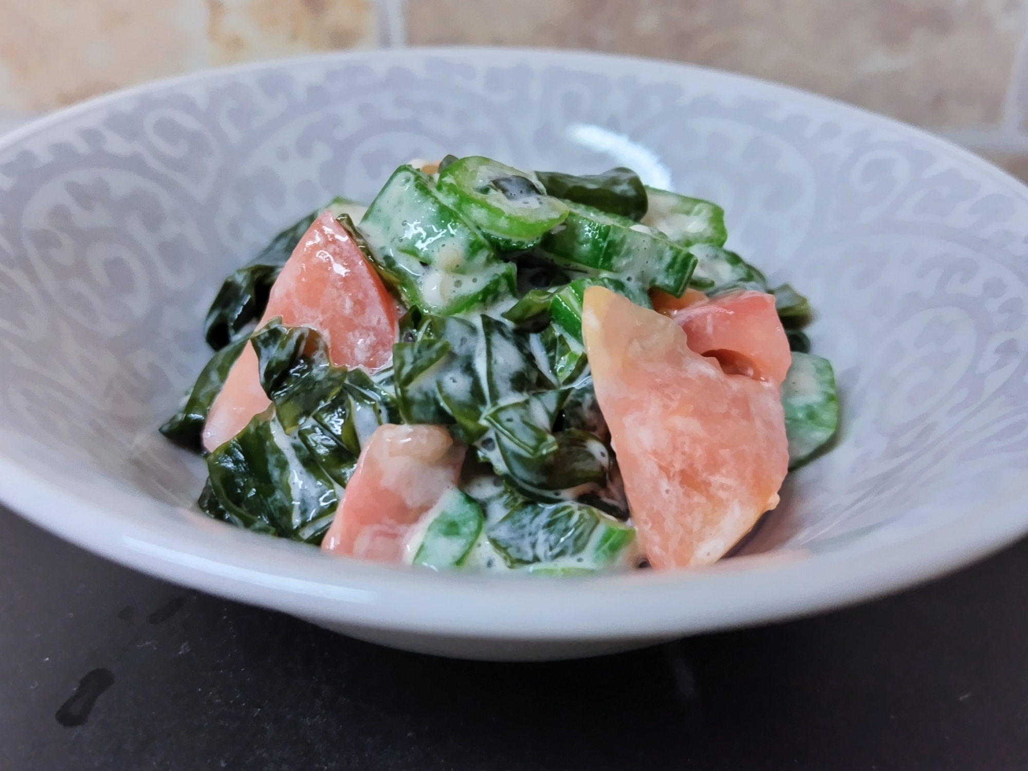 トマト&オクラで❦夏野菜の塩だれマヨ和え