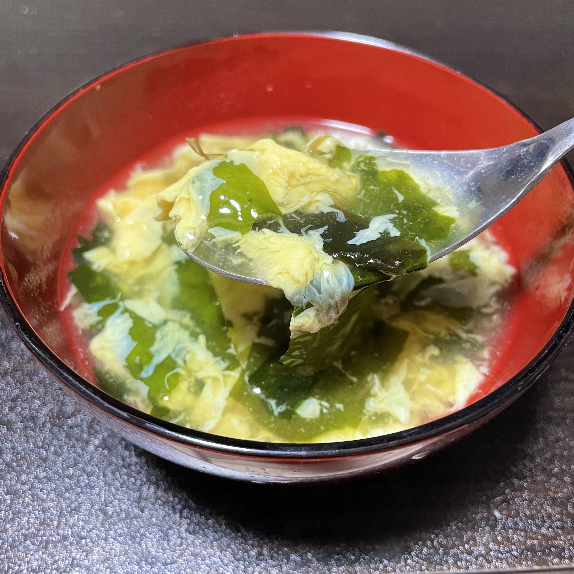 市販の即席スープで!かきたま汁