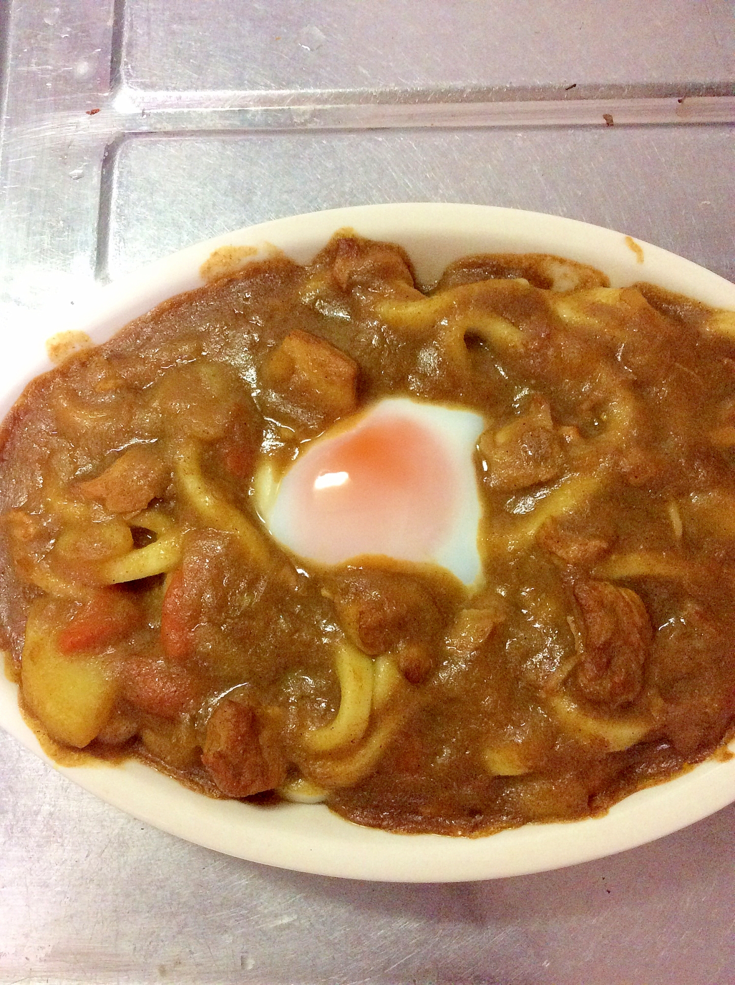 トースターで♪鍋焼き風カレーうどん