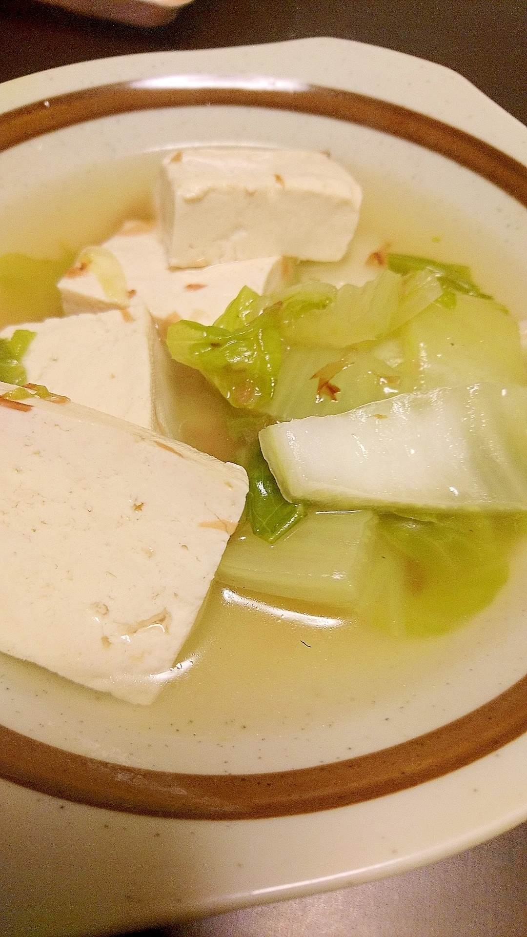 【汁物料理】五箇山豆腐と白菜で和風スープ