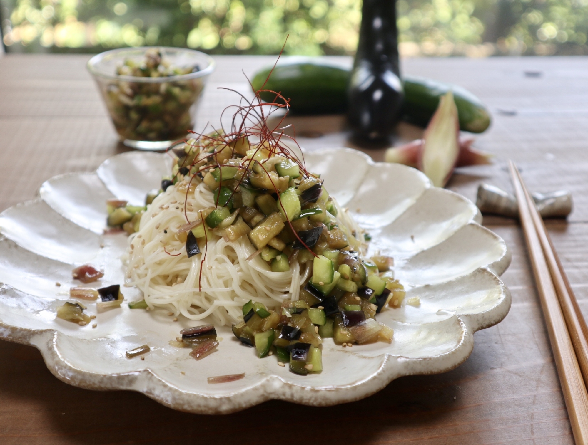 夏野菜ぶっかけそうめん