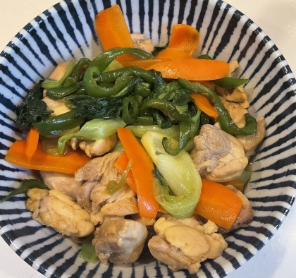 青梗菜と鶏肉のオイスターソース炒め