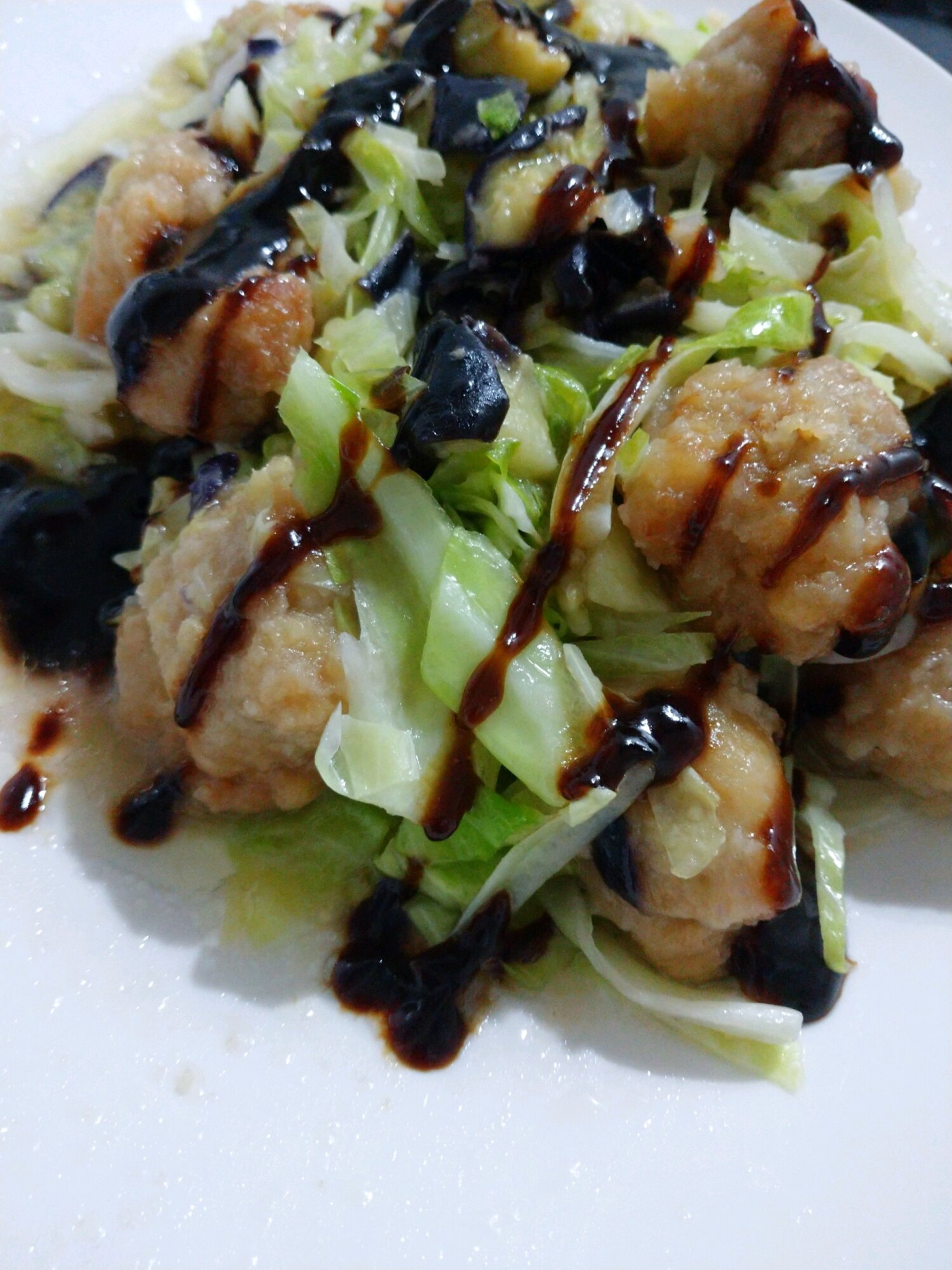 茄子とキャベツの唐揚げ和え レシピ・作り方 by むらさきおしばな