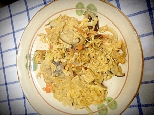 中華風～野菜炒めの卵とじ