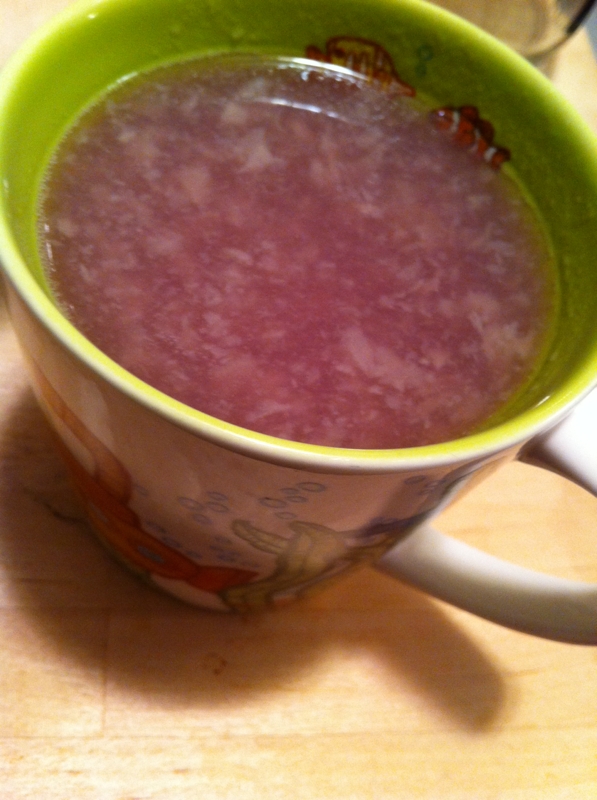 紫玉ねぎ氷＆えのき氷の簡単スープ