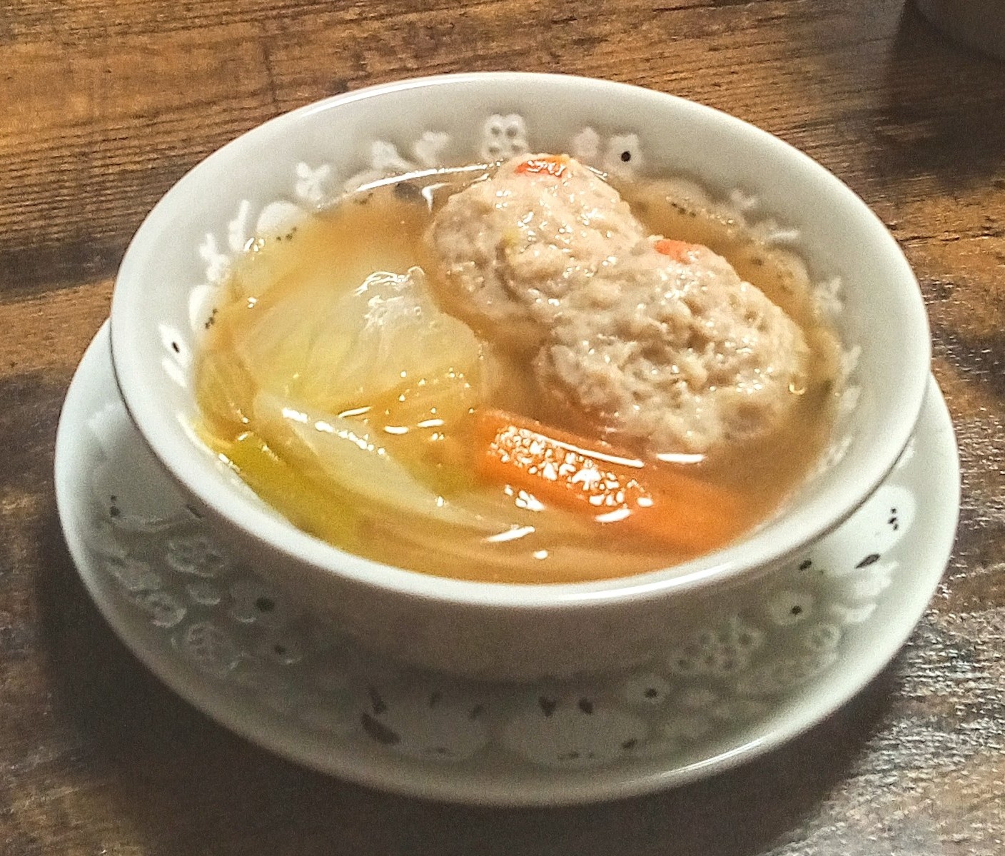 今日も簡単！！つみれと白菜De中華スープ