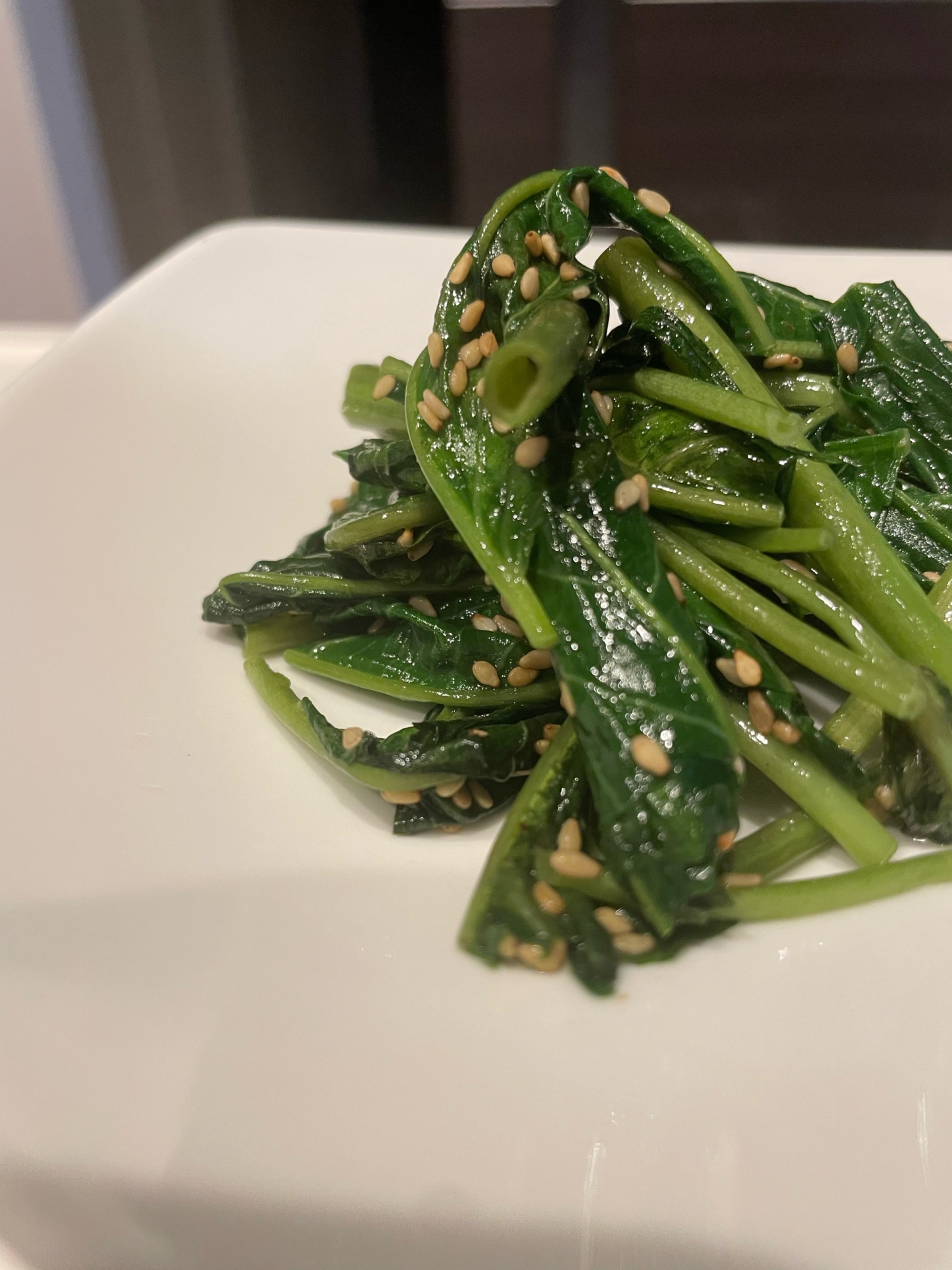 空芯菜のごま油でパッと炒め