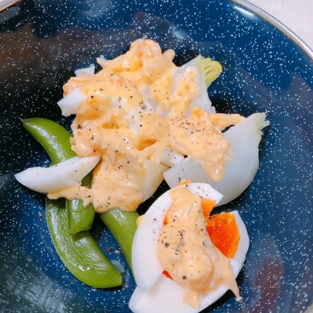 卵タルタルソース on 卵！温野菜サラダ