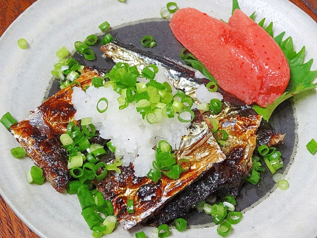 焼きにコツ☆　おつまみ風「焼きサンマ」