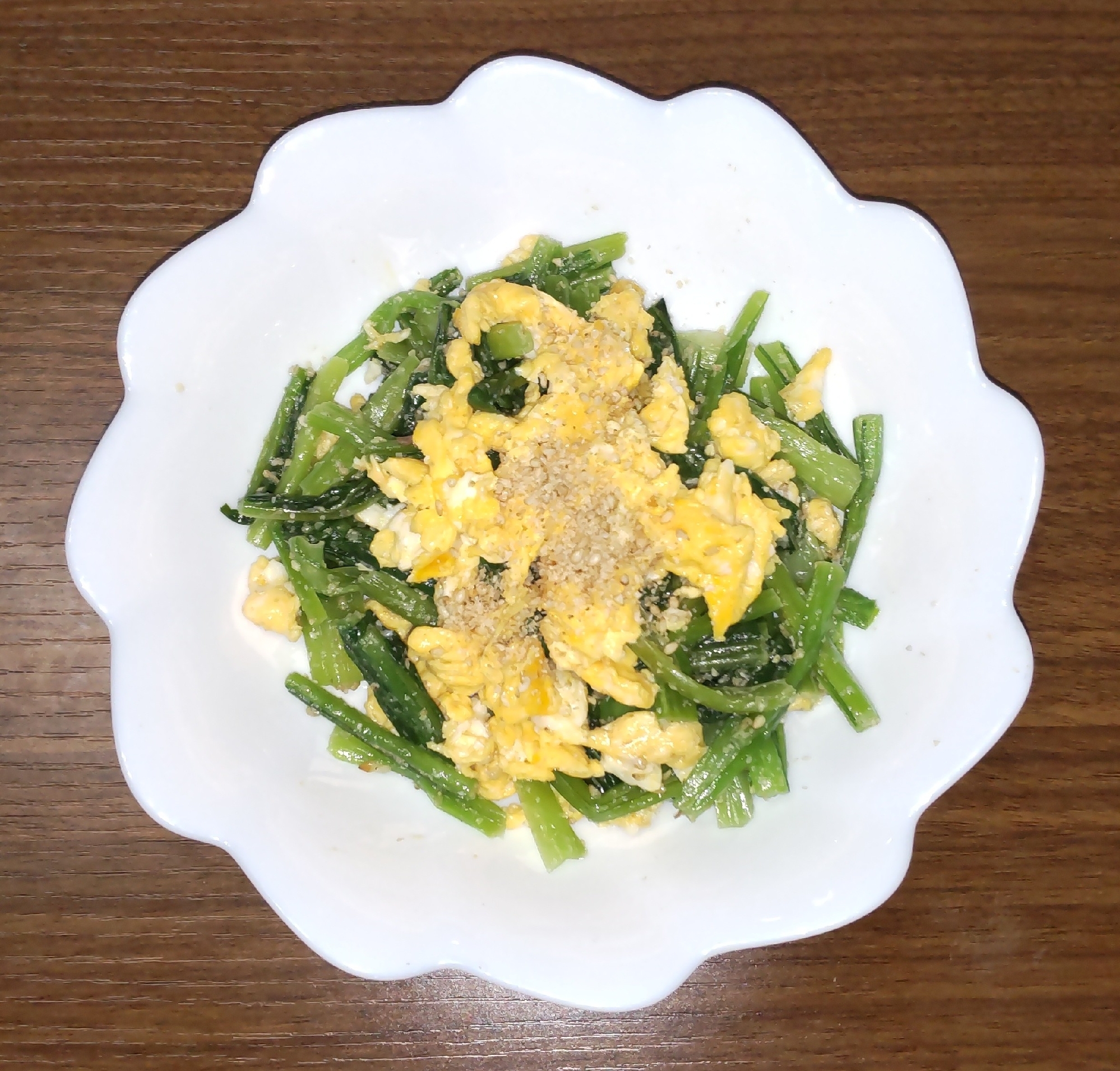 簡単！節約！美味！小松菜と炒り卵のナムル
