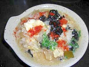 土鍋で簡単 めんつゆで野菜いっぱいのぞうすい レシピ 作り方 By Chaachan6066 楽天レシピ